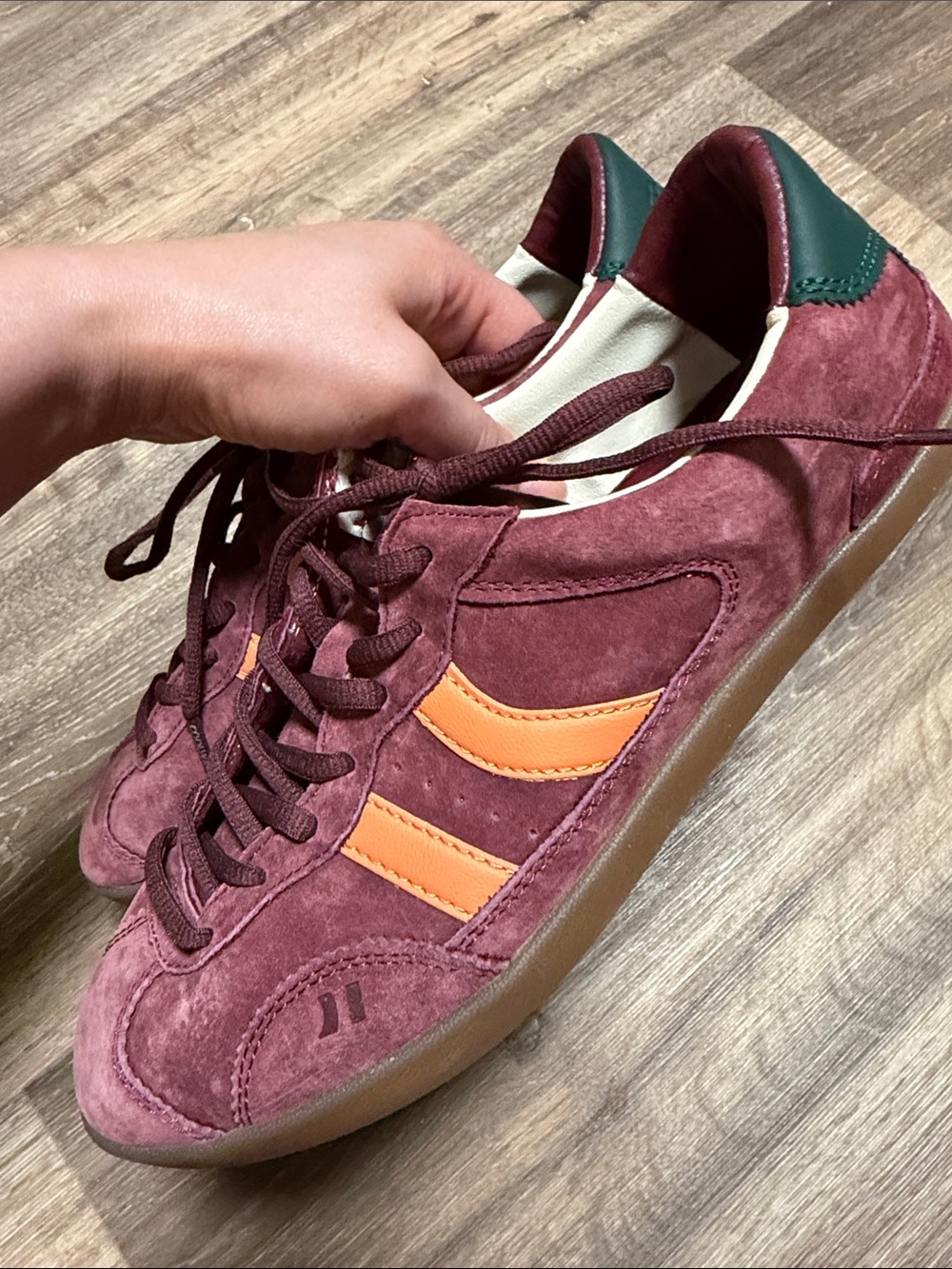 Coolway Burgundy Green Orange Suede Leather Sneakers Men’s Size 9 43 NWOT - Picture 5 of 6